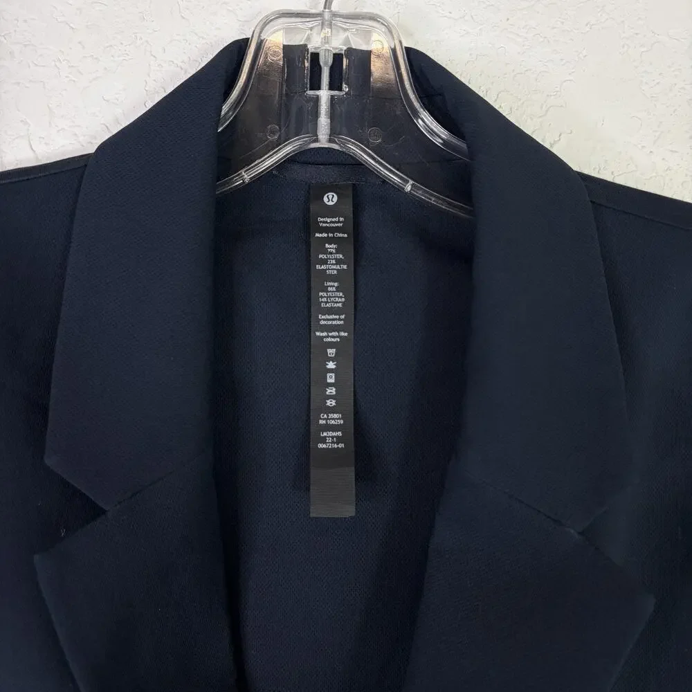 Lululemon Venture Blazer Men’s Navy Blue Snap Button Front Size XXL Classic Chic